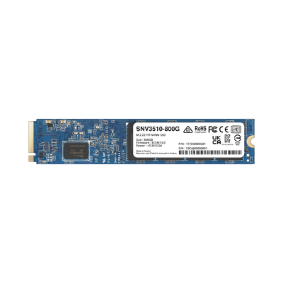 SSD 800GB NVMe M.2 22110, diseñada para Synology NAS con ranuras M.2 integradas