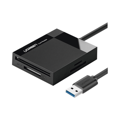 Lector de Tarjetas USB-3.0 Lector SD Compact Flash Card Reader Múltiple 4 en 1 Velocidad hasta 5 Gbps para Tarjetas de Memoria SD/Micro SD/TF/SDXC/SDHC/MMC/CFI/Ultra II CF/Extreme CF/MS