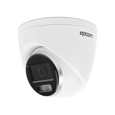 Turret TURBOHD 3K (5MP) / Micrófono Integrado / Lente 3.6 mm / Imagen a color 24/7 / 40 mts Luz Blanca / Exterior IP67 / dWDR / 4 Tecnologías