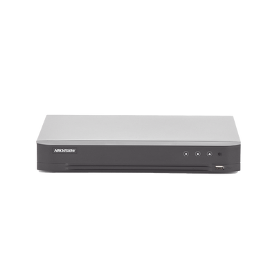 (ACUSENSE / Evita Falsas Alarmas) DVR 4 Megapixel / 4 Canales TURBOHD + 2 Canales IP / 1 Bahía de Disco Duro / 1 Canal de Audio