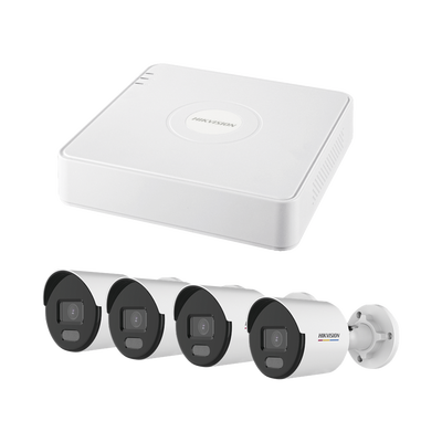 KIT IP 1080p / NVR de 4 Canales / 4 Cámaras IP Bala ColorVu