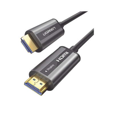 Cable HDMI de 50 Metros por Fibra Óptica 4K@60Hz / Fibra de 4 núcleos + Cobre estañado de 7 núcleos / Compatible con HDMI 2.0 / Alta velocidad 18 Gbps / 3D / HDR / Caja de Aleacion Zinc / Premium