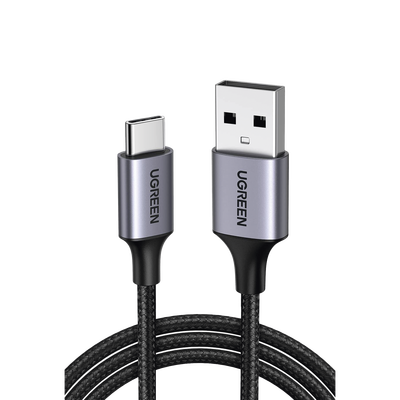 Cable USB A a USB C / 1 Metro / Transferencia de Datos 480 Mbps / Carga Rápida de hasta 60W / Soporta QC3.0, AFC Y FCP / Resistencia de Protección Integrada / Carcasa de Aluminio y Nylon Trenzado / 