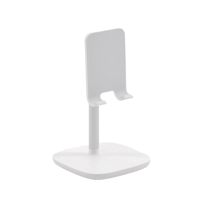 Soporte para Telefono Celular & Tablet / Ajustable de 5° a 45° / Base Antideslizante / Proteccion de Silicona / ABS / Amplia Compatibilidad con dispositivos de 4 a 7.9 / Color Blanco