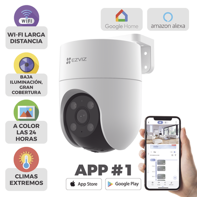 Camara PT WiFi / 2 Megapixel /  Cobertura 360° / Detección humana / Seguimiento Inteligente / Sirena / Luz Parpadeante / Colores en Oscuridad / Micro SD / Audio de Dos Vías / Exterior Con Protecci