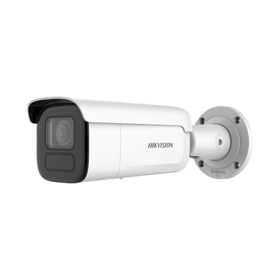 Bala IP 4 Megapixel / Lente Mot. 2.8 a 12 mm / 60 mts IR EXIR / Anticorroción / IP67 / IK10 / DARKFIGHTER / WDR 120 dB / PoE / ACUSENSE (Filtro de Falsas Alarmas) / Entrada y Salida de Audio y Alarma