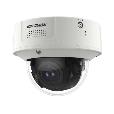 Domo IP 4 Megapixel / Lente Mot. 2.8 - 12 mm / 40 mts IR EXIR / IP67 / IK10 / H.265+ / Conteo de Personas por Detección de Rostro (Base de Datos) / WDR 140 dB / DeepinView / Micrófono Integrado