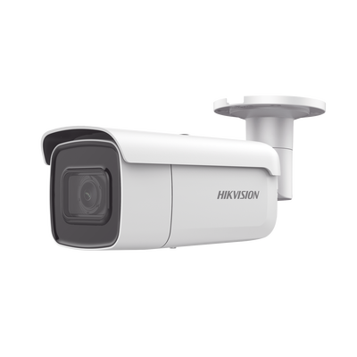 Bala IP 6 Megapixel / Serie PRO + / 50 mts IR EXIR / Lente Mot. 2.8 a 12 mm / WDR 120 dB / IP67/ IK10 / Vídeoanaliticos Integrados / Audio y Alarmas / PoE+ / MicroSD