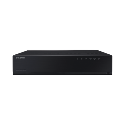 NVR de 12 Megapíxel con Wisenet Wave Embebido / Incluye 4 Licencias / 8TB Incluidos / 16 canales / 16 puertos PoE+ / H.265 & WiseStream / E/S de alarma