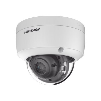 Domo IP 4 Megapixel / Imagen a Color 24/7 / 30 mts Luz Blanca / Lente 2.8 mm / Exterior IP67 / IK10 / WDR 130 dB / PoE / Micrófono Integrado / ACUSENSE / Entrada y Salida de Audio y Alarmas / Micro S