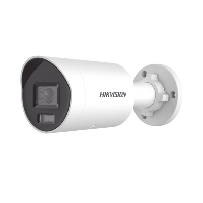 Bala IP 4 Megapixel / Lente 2.8 mm /  Dual Light (40 mts IR + 40 mts Luz Blanca) / Darkfighter S / Microfono Integrado /  Exterior IP67 / WDR 130 dB / AcuSense / Captura Facial / HEOP