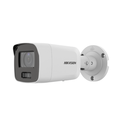 Bala IP 8 Megapixel / Imagen a Color 24/7 / PoE / Lente 2.8 mm / Luz Blanca 40 mts / Exterior IP67 / WDR 130 dB / Captura Facial  / Videoanaliticos (Filtro de Falsas Alarmas) / Micrófono Integrado / 