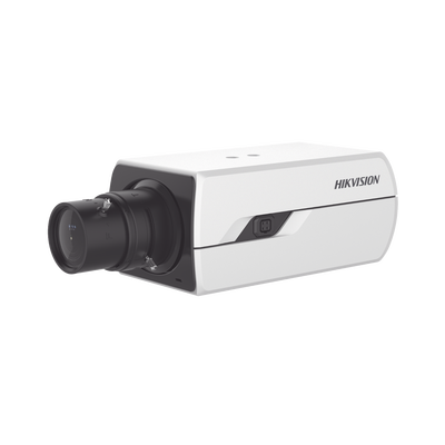 Camara Box IP 4 Megapixel / Serie PRO / DarkFighter / PoE / 12 Vcc o 24 VCA / WDR 120 dB / Onvif / RS-485 / BLC /  Entrada y Salida de Audio y Alarmas (No Incluye Lente) / Micro SD 