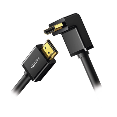 Cable HDMI 2.0  en Angulo de 90°  / 3 m / 4K@60Hz / HDR / 3D / HEC (Canal Ethernet HDMI) / ARC (Canal de Retorno de Audio / CEC / 32 canales de Audio / HDCP 2.2 / Dolby Atmos / 18 Gbps / Blindaje Mú