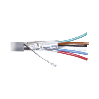 Bobina de 305 metros de cable 8 conductores, 22 AWG, tipo CMR, de color gris para aplicaciones en Alarmas de intrusión /Control de acceso/Interfonos y TV porteros/Automatización/Audio y Voceo.