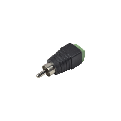 Adaptador RCA MACHO Tipo Jack Polarizado / Terminales Tipo Tornillo / Polarizado (+/-) / Recomendado para Video y AUDIO en sistemas de video vigilancia a 2 Hilos.