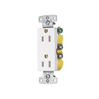 Contacto Duplex Decorador 15A 125V, 2 Polos, 3 Hilos, Color  Blanco (Nema5-15R).